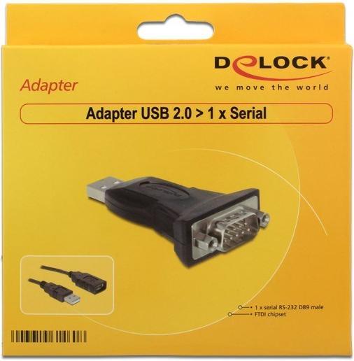 Actual product image Delock USB 2.0 to Serial Adapter (USB 2.0, DB9F, 16 cm)