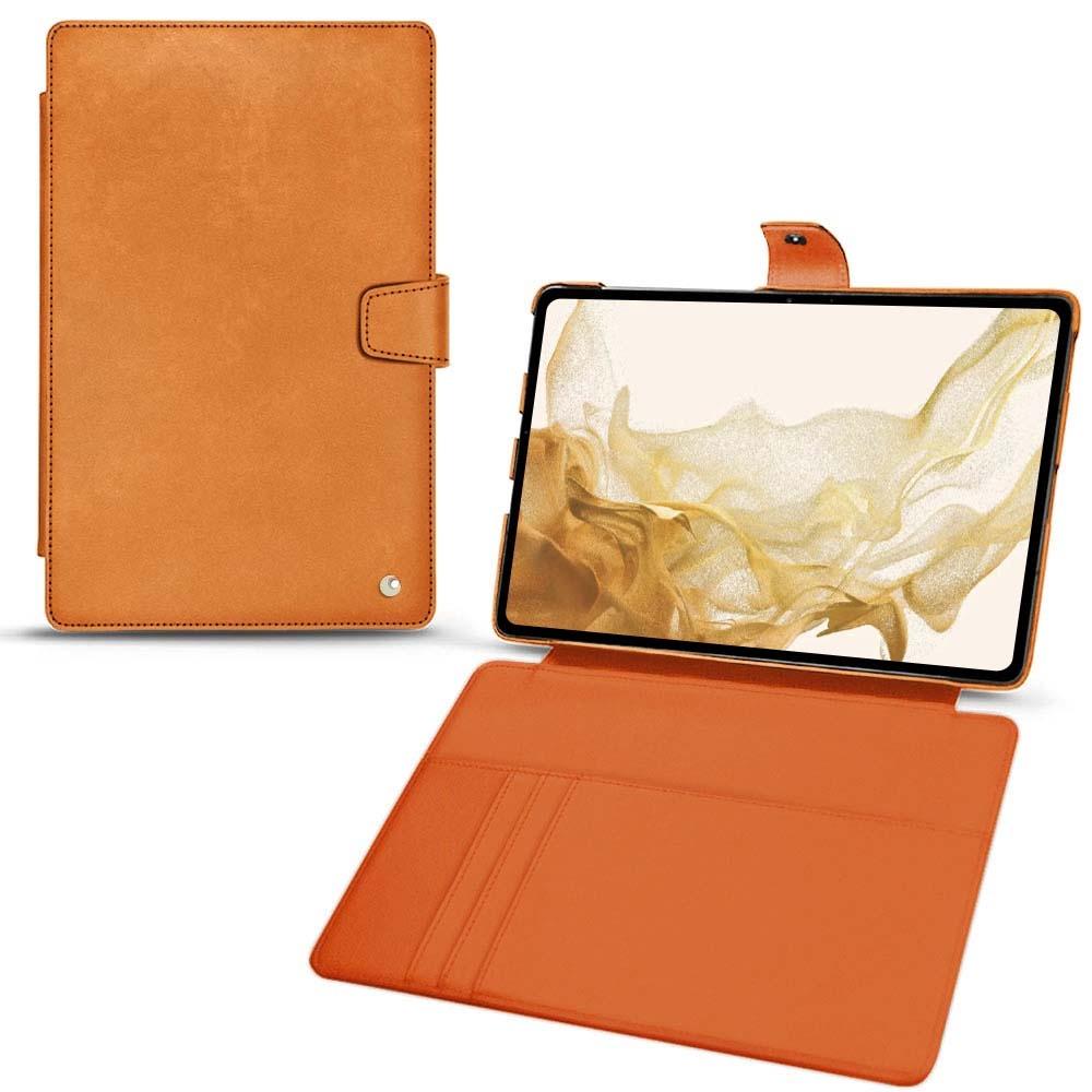 Noreve Lederschutzhülle Wallet (Galaxy Tab S8), Tablet Hülle, Orange