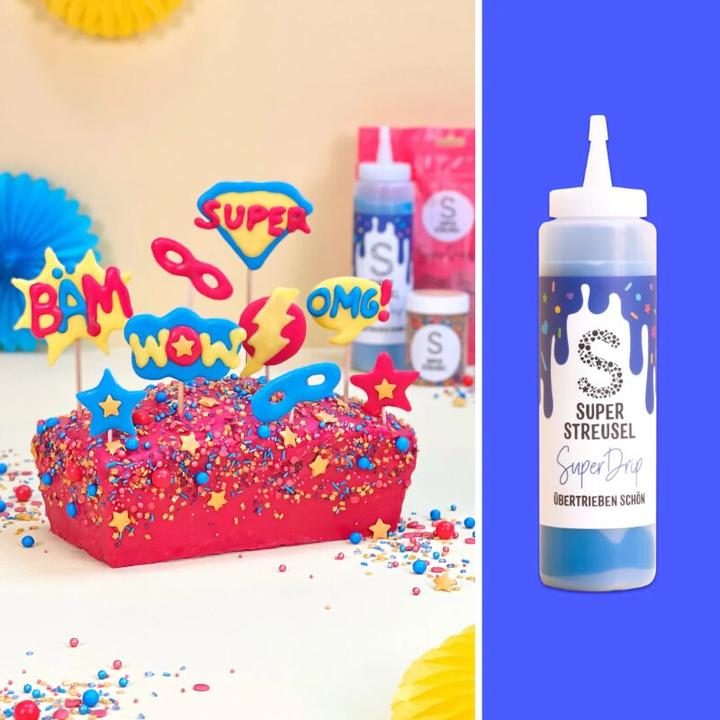 Actual product image Super Streusel Drip Cake Glasur Dunkelblau