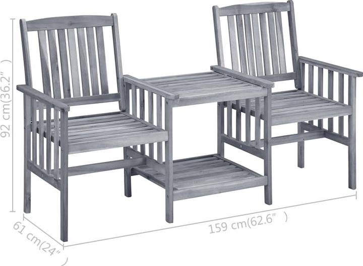 Produktbild vidaXL Gartenstuhl mit Teetisch