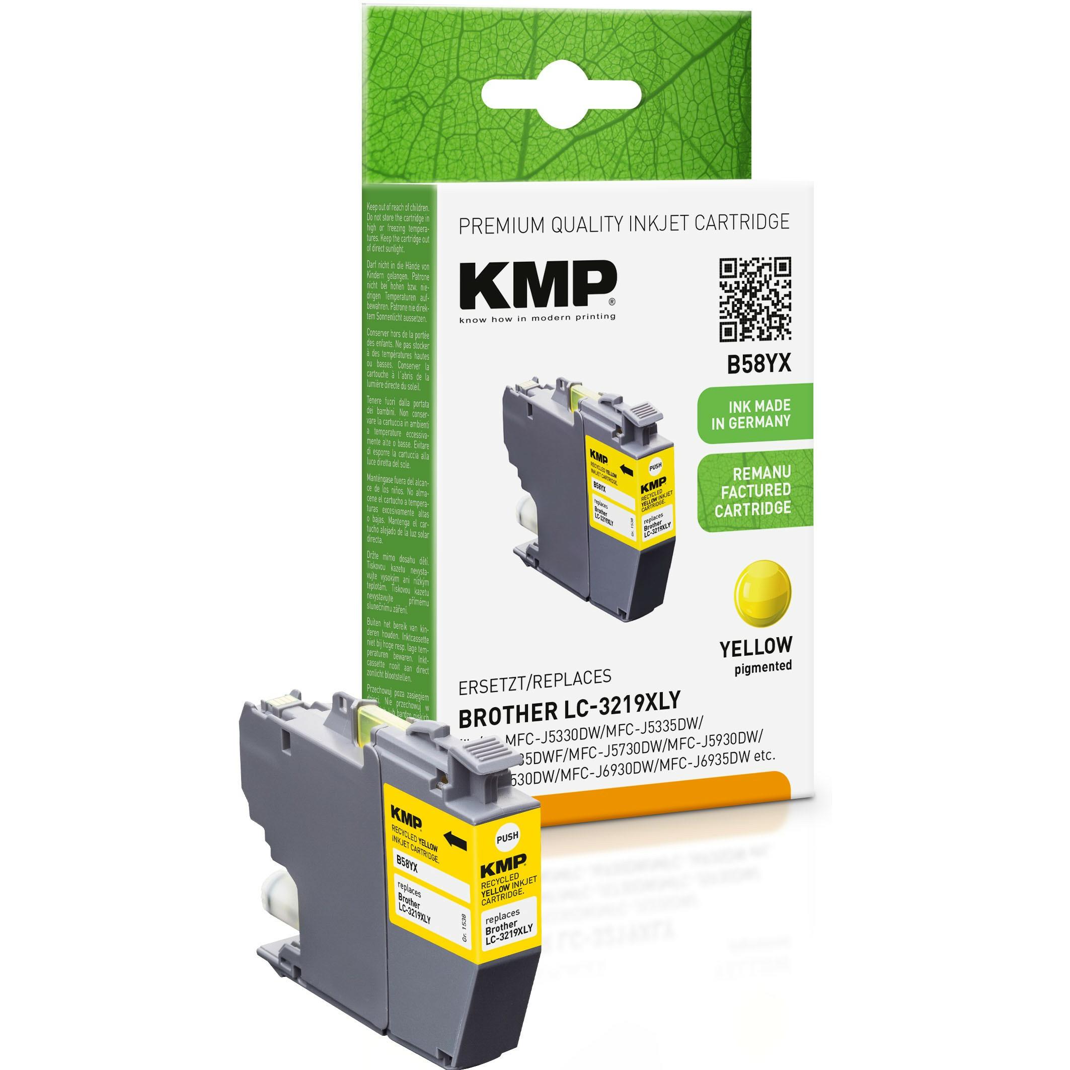 KMP, Druckerpatrone, 1538,4009 - Kompatibel - Gelb - Brother - 1 Stück(e) - Hohe (XL-) Ausbeute - LC3 (Y)