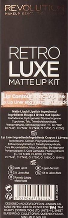 Actual product image Makeup Revolution Retro Luxe Matte Lip Kit (Shelves)