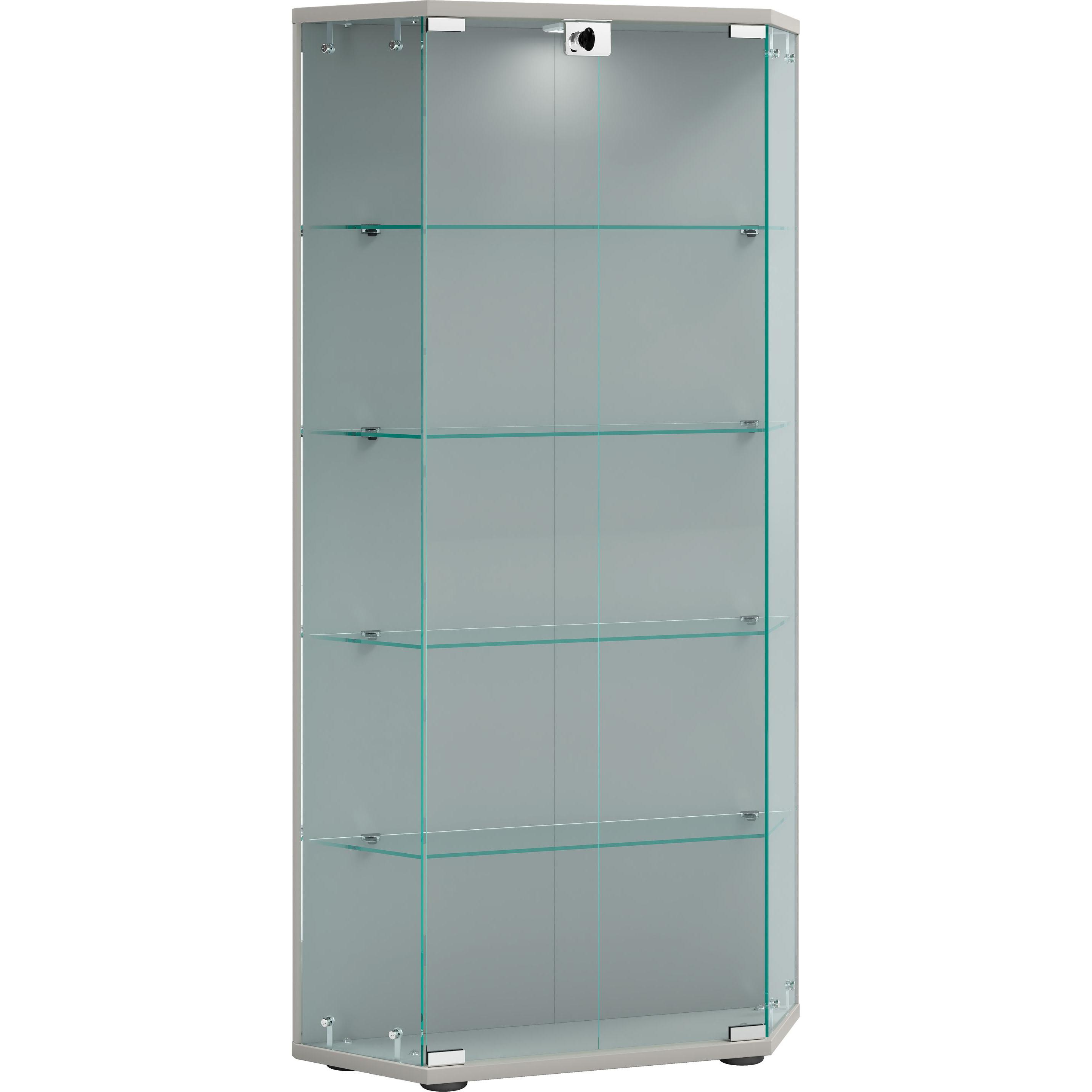 VCM, Vitrine + Buffetschrank, Holz Glas Stand Vitrine Regal Cenila L (83 x 17 x 114 cm)