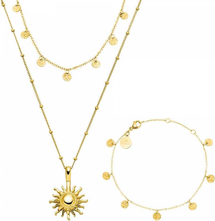 Purelei Sun 3-teiliges Set gold, in Geschenkverpackung (Edelstahl 18K vergoldet, 35 - 40 cm)