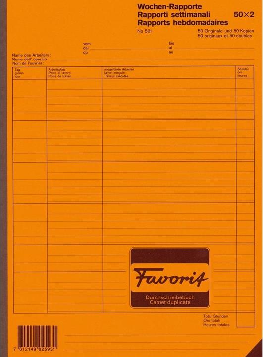Produktbild Favorit Wochen-Rapporte (2 x)