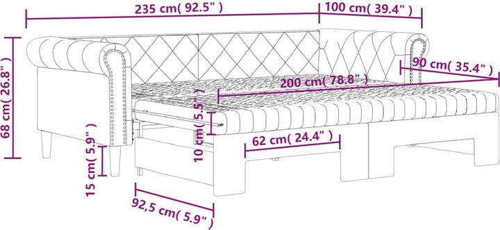 Produktbild vidaXL ausziehbares Tagesbett