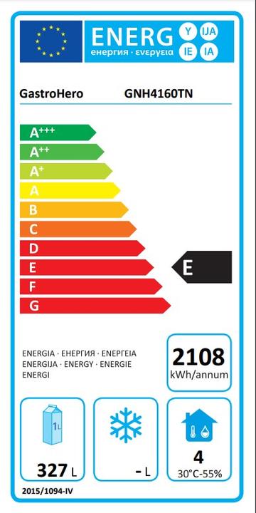 Energie-Label Gastro Hero Kühltisch ECO / - / (600 l)
