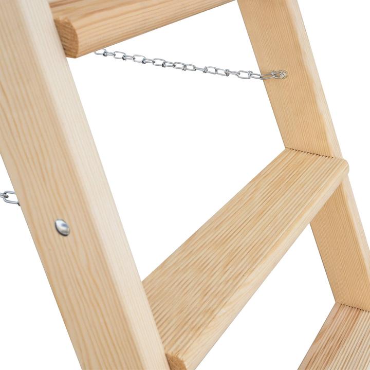 Produktbild Munk Stufen-Stehleiter Holz beidseitig begehbar 2x5 Stufen (Stehleiter, 138.50 cm)