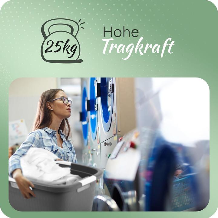 Produktbild Novaliv Sparset 6X Wäschewanne mit 4 Griffen 40L Anthrazit, Wäschebox Set Wäscheeimer Wäschebehälter (40 l)