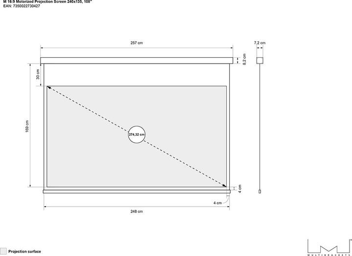 Produktbild Multibrackets Motor (108", 16:9)