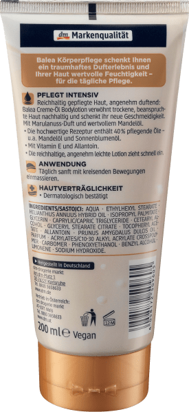 Immagine prodotto dm Balea Crema di olio Lozione per il corpo Olio di mandorle (Crema corpo, Olio corpo, 200 ml)