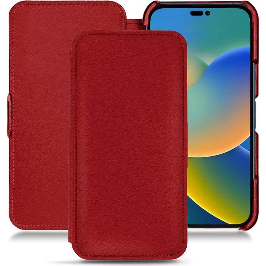 Noreve Lederschutzhülle horizontal (Apple iPhone 14), Smartphone Hülle, Rot