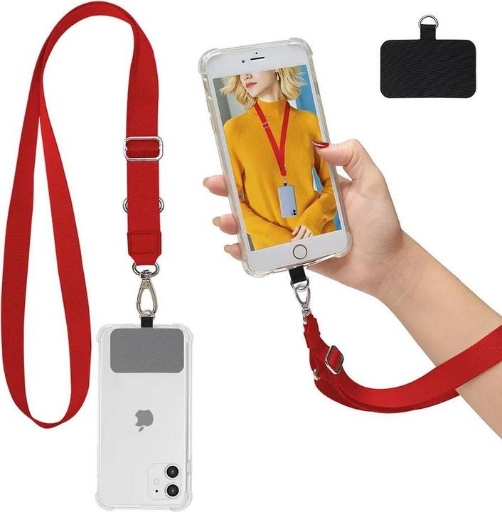 PhoneLook Universal Halsband Adapter für Smartphone-Hüllen, Schlüsselanhänger, Kameras und mehr (Gummi / Silikon)