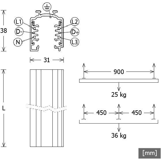 Thumbnail - LTS, Zubehör Beleuchtung, Licht. Stromschiene 3m schwarz ST-A 30/9000A-3-STsw