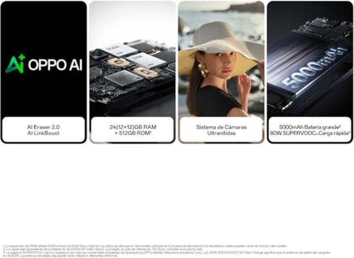 Actual product image OPPO Reno 12 Pro (512 GB, Nebula Black, 6.70", Dual SIM, 5G)