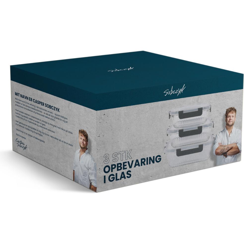 Sobczyk - Glass Storage Containers - Set of 3 containers, Contenitori per alimenti