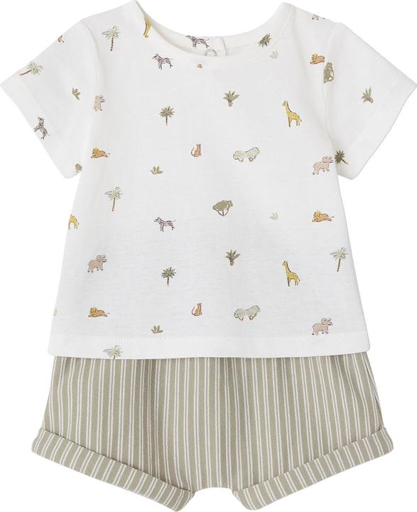 Actual product image Vertbaudet Baby-Set: Bedrucktes T-Shirt & gestreifte Shorts