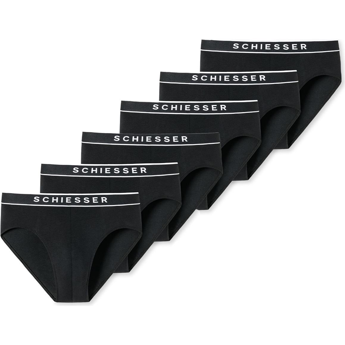 Schiesser, Herren, Unterhosen, 6er Pack 95/5 Organic Cotton Rio Slip / Unterhose, Schwarz, (M, 6er Pack)