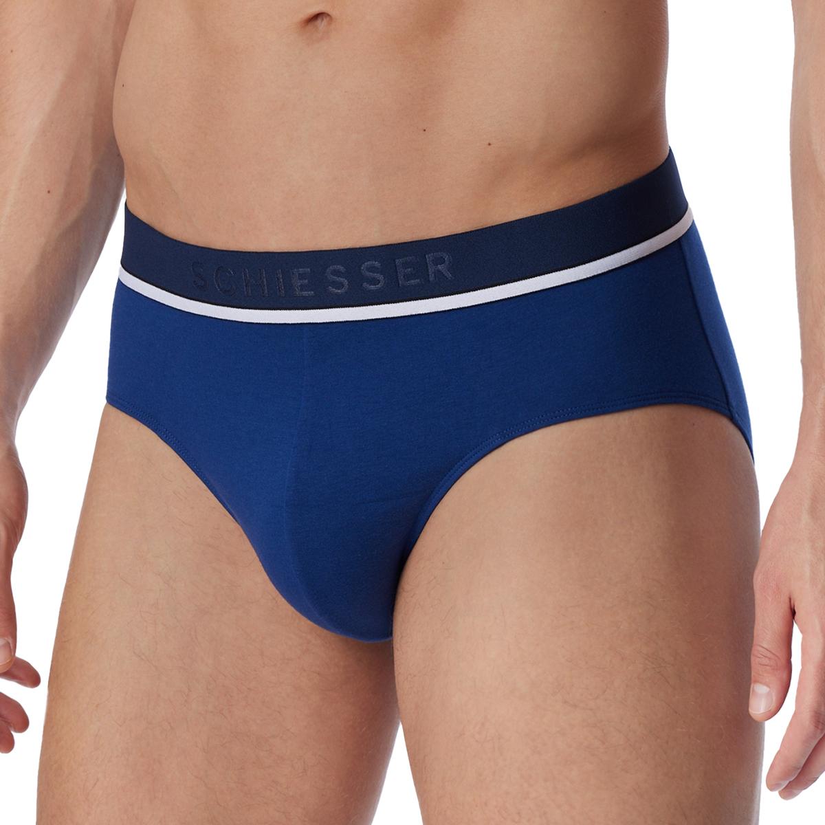 Thumbnail - Schiesser, Herren, Unterhosen, 6er Pack 95/5 Organic Cotton Rio Slip / Unterhose, Blau, Schwarz, (XL, 6er Pack)