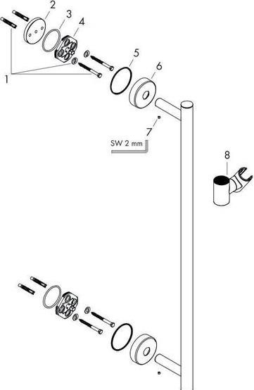 Produktbild hansgrohe Unica Duschstange Comfort 90 cm