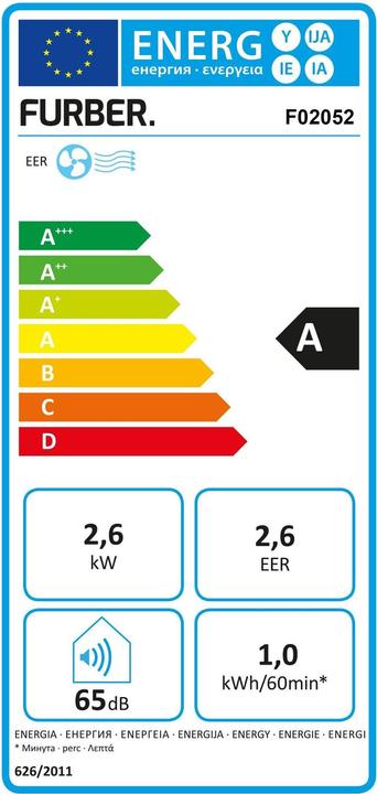 Etichetta energetica Furber Condizionatore d'aria (9.40 m², 9000 BTU/h)