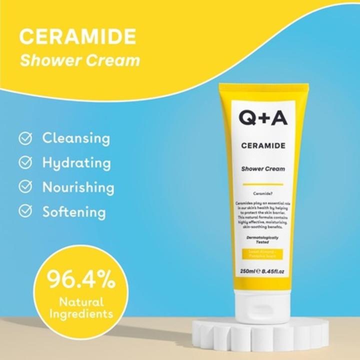 Actual product image Q+A Ceramide Shower Cream with Squalane, Jojoba Oil, and Sustainable Pineapple Ceramide Extract 250m (250 ml)