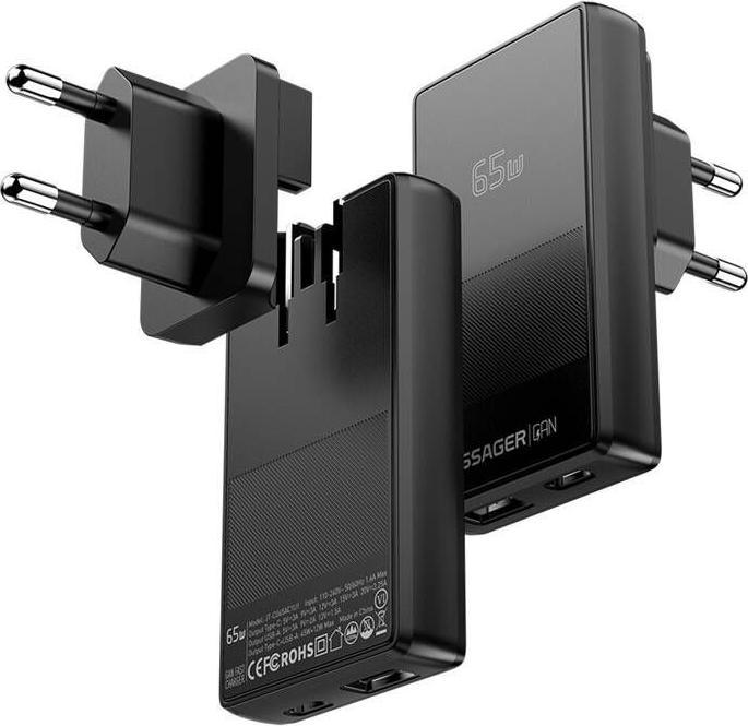 Actual product image Essager ECT65W-QCB01-Z GaN 65W A+C Charger (black) (65 W)