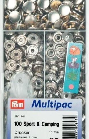 Prym Druckknopf Camping, silber 15 mm, Dose 100 Stk., Multipac