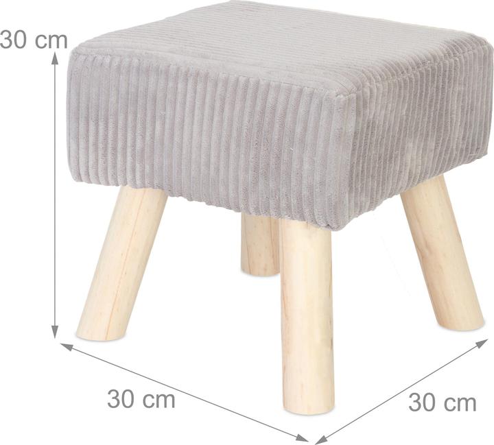 Image du produit Relaxdays Tabouret en corduroy