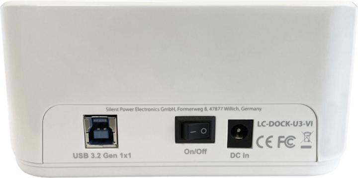 Actual product image LC-Power LC-DOCK-U3-VI USB3.2 1xHDD/SSD Docking 2.5/3.5 Whit retail (USB-C, 2 ports)