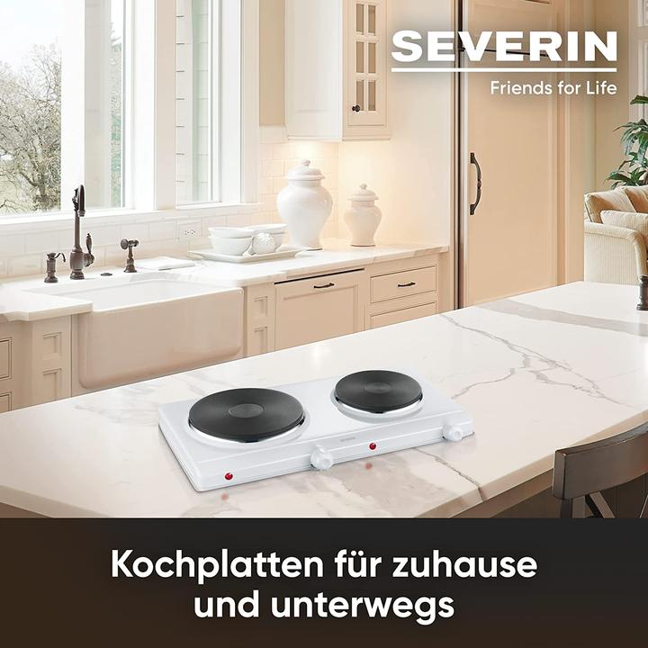 Actual product image Severin Double Hotplate White Single