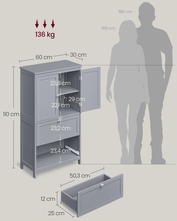 Image du produit Vasagle Commode (60 x 30 x 110 cm)