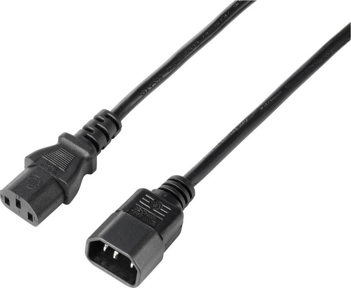 Produktbild Sygonix SY-5243894 Kaltgeräte Kabel Verlängerung Schwarz 5.00 m (5 m, C14)