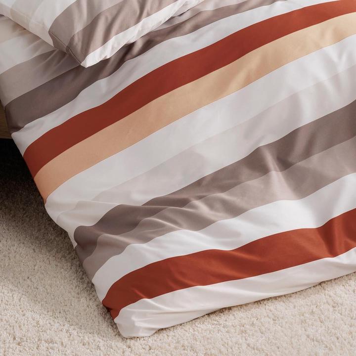 Produktbild Janine Mako-Satin Bettwäsche Palermo 31169-04 beige rost orange (135x200 cm, 80x80 cm)