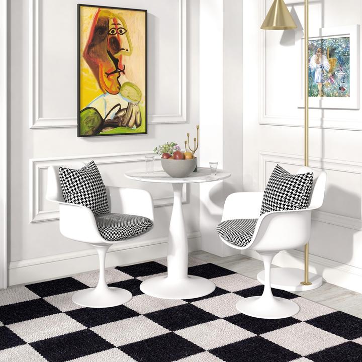 Produktbild Homcom Esstisch MDF, Stahl Weiss (70 x 70 x 74 cm)