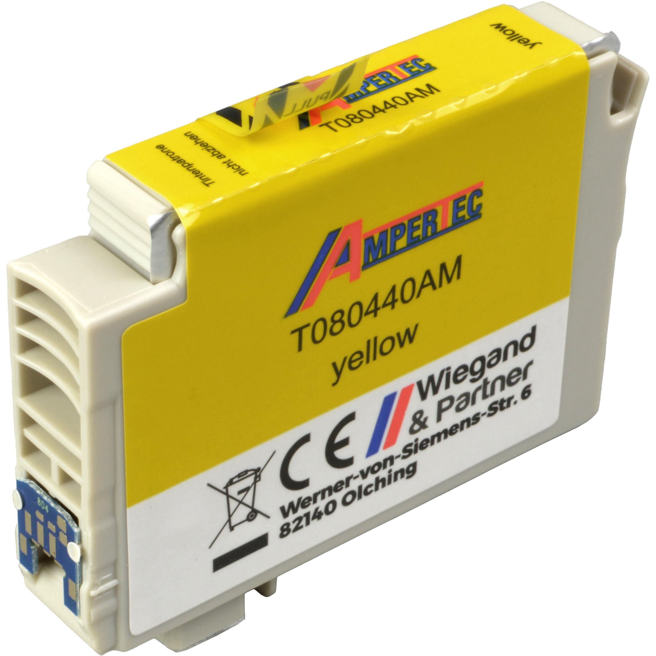 Ampertec, Druckerpatrone, Tinte ersetzt Epson C13T08044010 yellow (Y)