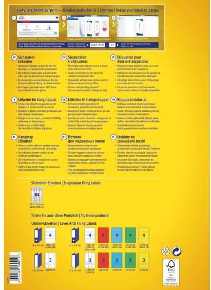 Actual product image Avery Visible tab labels
