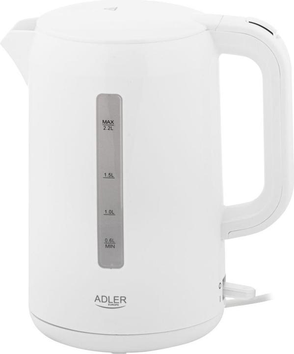 Adler Teapot Kettle | AD 1386 | Electric | 1850 W | 2.2 L | Plastic | 360° rotational base | White (2.20 l)