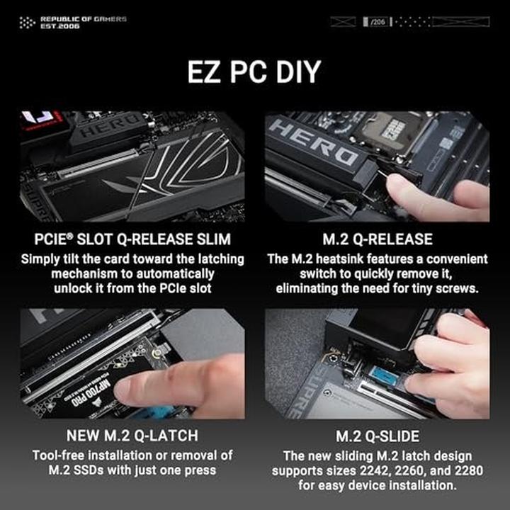 Produktbild ASUS ROG MAXIMUS Z890 HERO (Intel,1700,DDR5,ATX) (90MB1ID0-M0EAY0) (LGA 1851, Intel Z890, ATX)