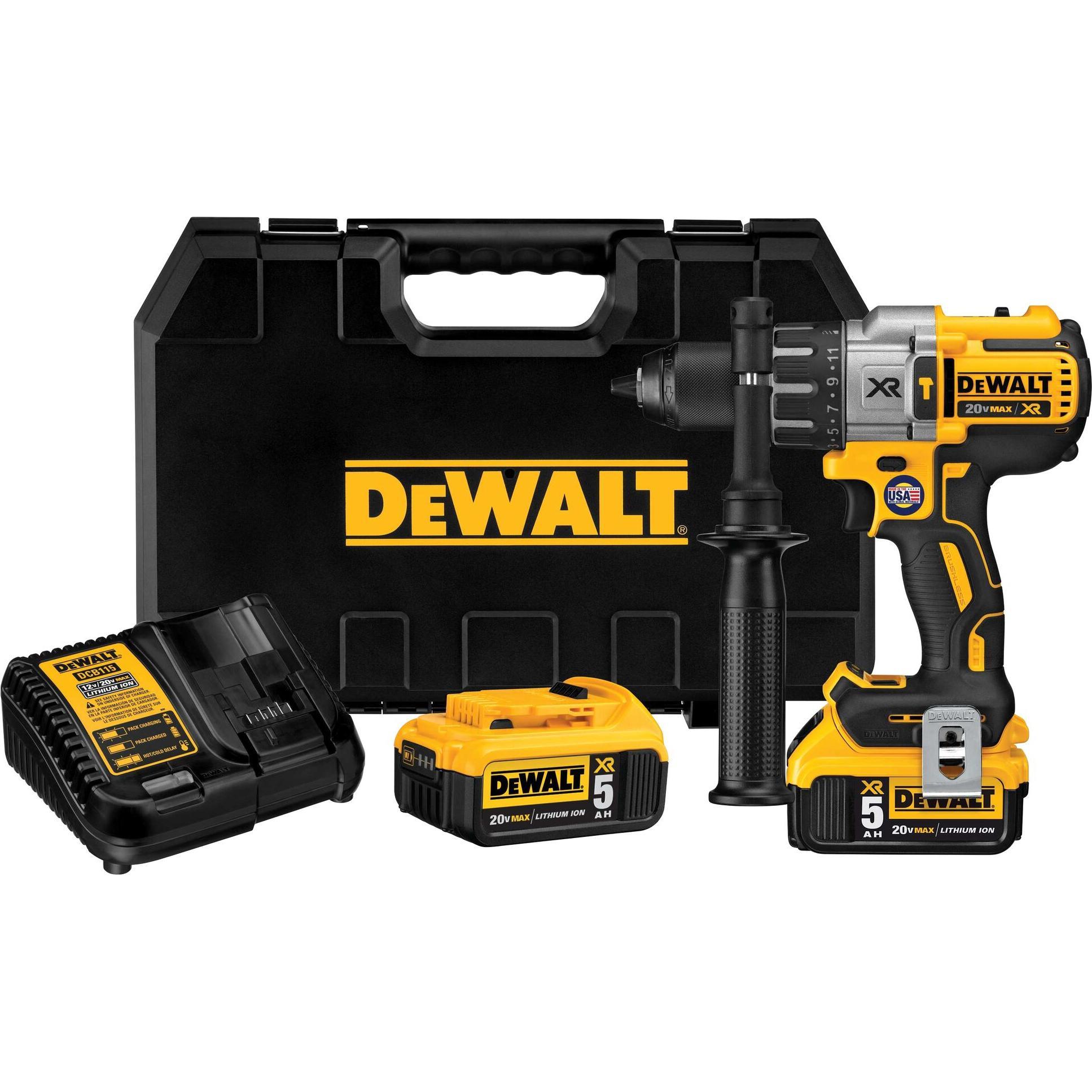 DeWalt, Trapano + Avvitatore a batteria, Trapano a tre velocità a percussione