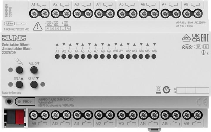 Image du produit JUNG 230161SR KNX 16f. Actionneur de commutation KNX pour stores (Actionneur de commutation)