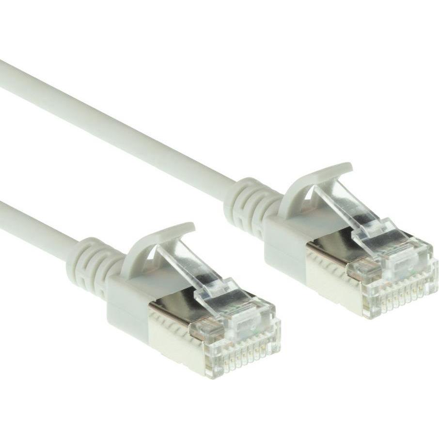 ACT Grey 7 meter LSZH U/FTP CAT6A datacenter slimline patch cable snagless with RJ45 connectors (U/FTP, CAT6a, 7 m), Net...