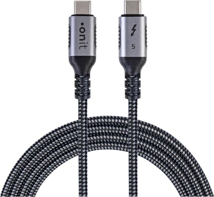 Onit Thunderbolt-5-Kabel USB C - USB C 1 m, Grau/Schwarz (1 m, USB 4.0, 240 W)