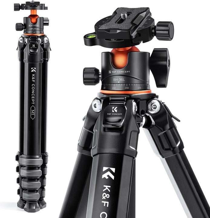 Actual product image K&F Concept M1+BH-36L Magnesium Aluminum Alloy Tripod (Metal)
