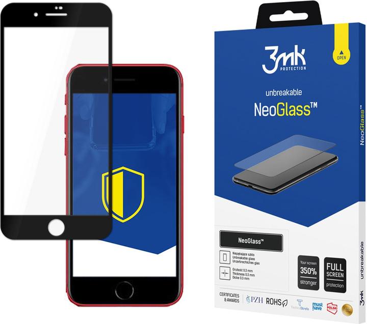 3MK NeoGlass for iPhone7 / 8 / SE 2020 black frame (1 Stück, Apple iPhone 7, Apple iPhone SE, Apple iPhone 8)