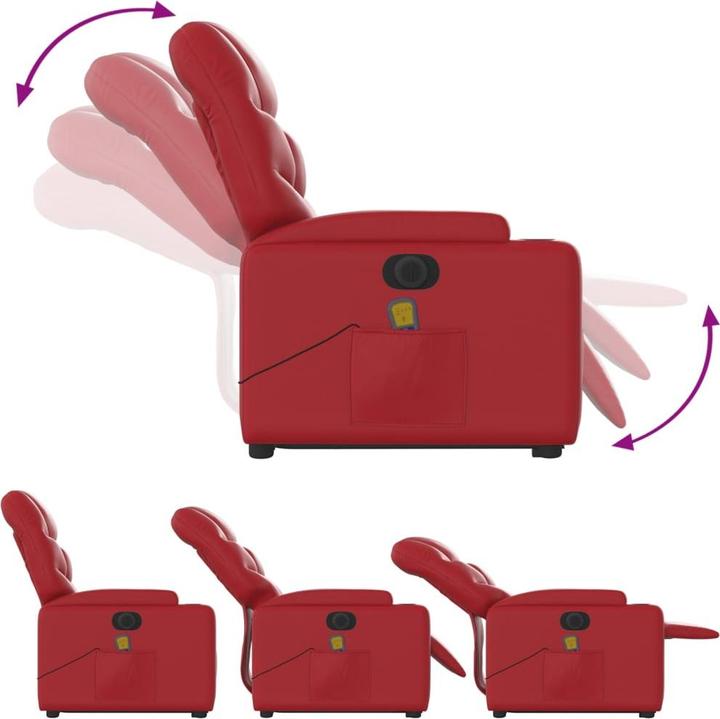 Actual product image VidaXL Massage chair with stand-up aid electric imitation leather
