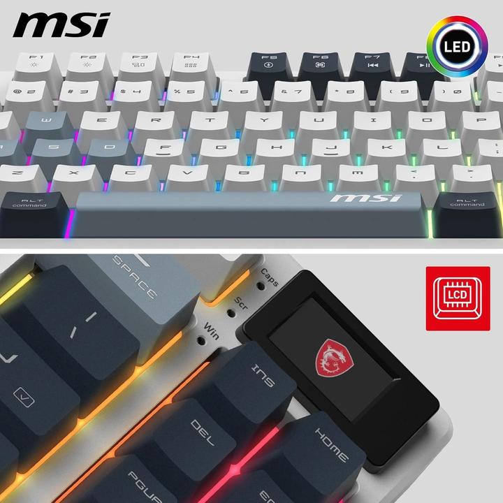 Actual product image MSI FORGE GK600 TKL W SKY FR (FR, Cable, Wireless)