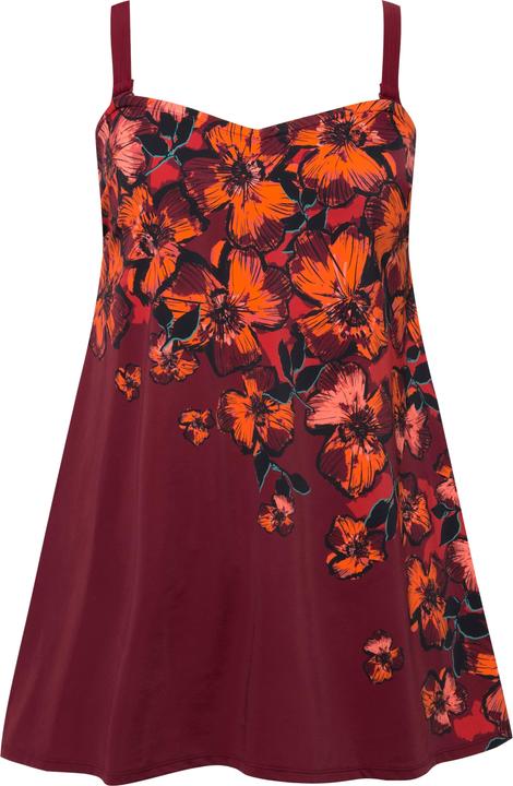 Image du produit Ulla Popken Robe de bain à bonnets souples. Bretelles réglables et motif floral. Matière recyclée. (42)