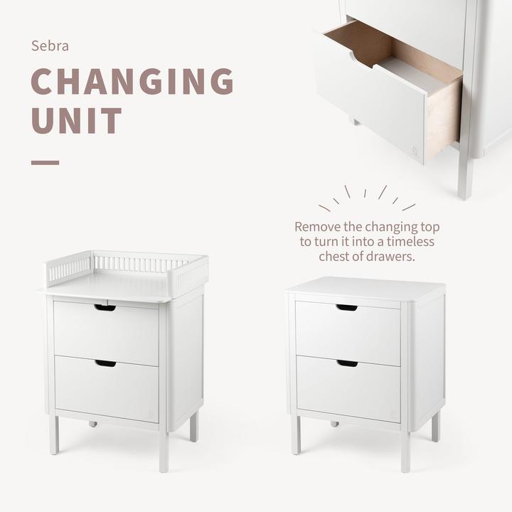 Image du produit Sebra Changing Unit,tiroirs,classic white, FSC™Mix
