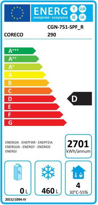 Etichetta energetica Gastro Hero Congelatore Profi GN / Superior